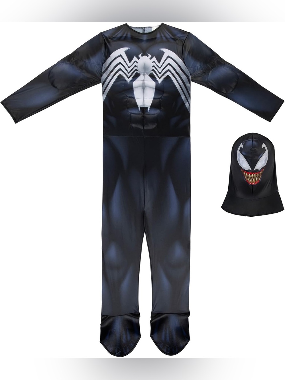 Jazwares Marvel Venom Child Costume Padded Muscles Jumpsuit Mask Small (4/7) - Picture 4 of 16